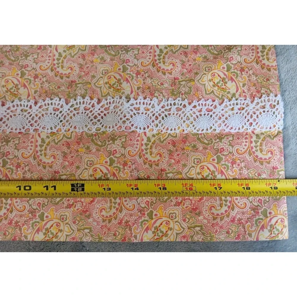 2‎ Handmade New Queen Pillowcases Pink Pastel Paisley 33x19.5
